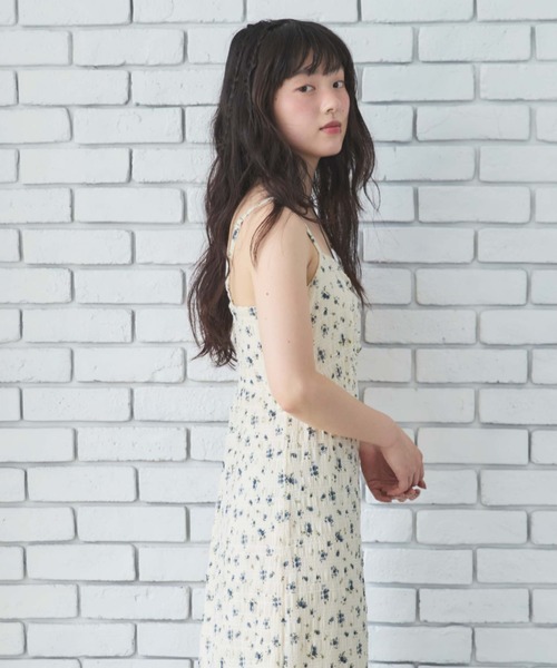 Since Then フレンチドレス 花柄 フリル キャミソールワンピース Since Then】花柄フリルキャミソールワンピースきれい