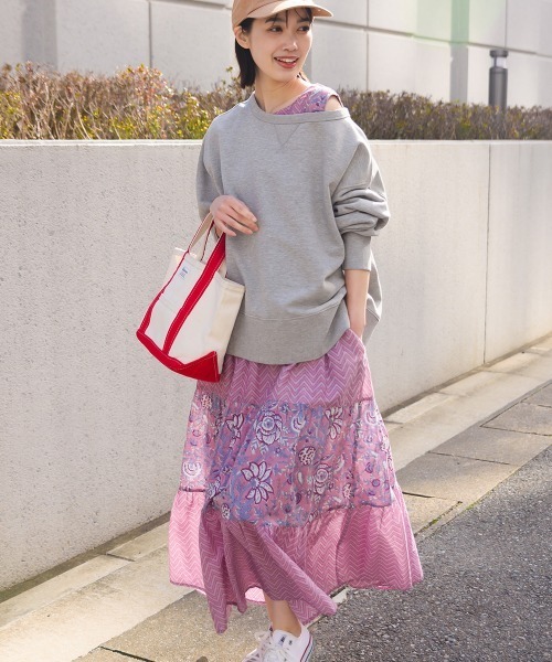 OMNES（ファッション） ワンピース コットンボイル総柄ティ