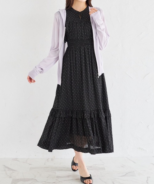 tocco closet ワンピース フリル付きドットシャーリング