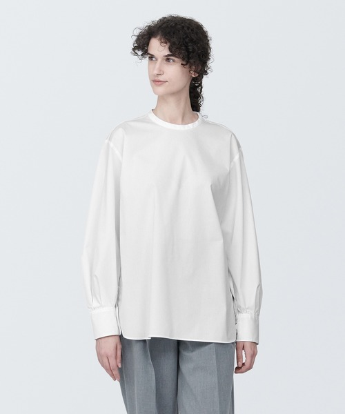 無印良品 muji labo リネンシルク長袖ブラウス オフ白 Ｍ MUJI Labo ブラウス シャツ 「MUJI Labo」婦人 リネンシルク長袖