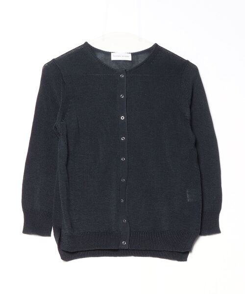 「human woman」 7分袖ニットカーディガン MEDIUM ネイビー レディース