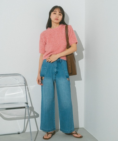 「VANNIE U」 加工デニムパンツ L ブルー レディース