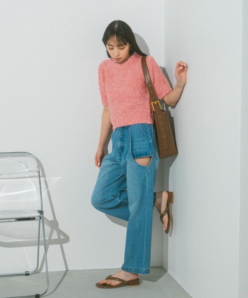 「VANNIE U」 加工デニムパンツ L ブルー レディース