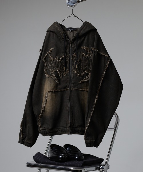 みうらぺーじ BIKE STAR（バイクスター） パーカー トライバルフリンジデニム ZIP