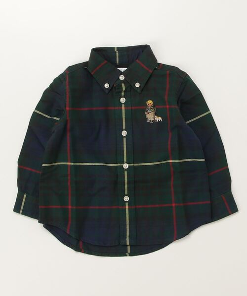 Steiff×Ralph Lauren ぬいぐるみ チェック柄シャツ ボーイズ 2才～7才)Polo ベア チェック オックスフォード シャツ