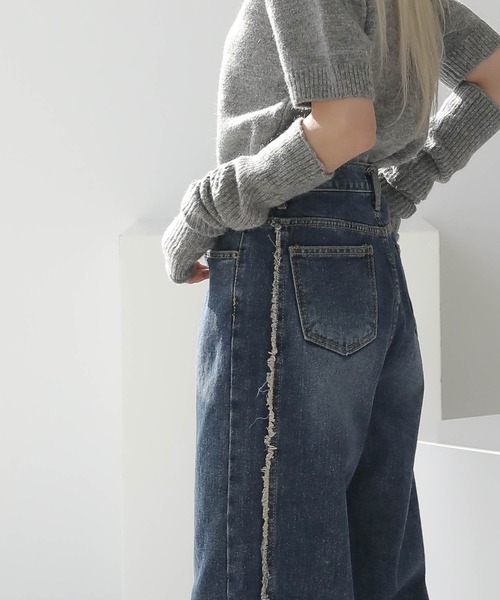 「UNE MANSION」 加工デニムパンツ LARGE ブラック レディース