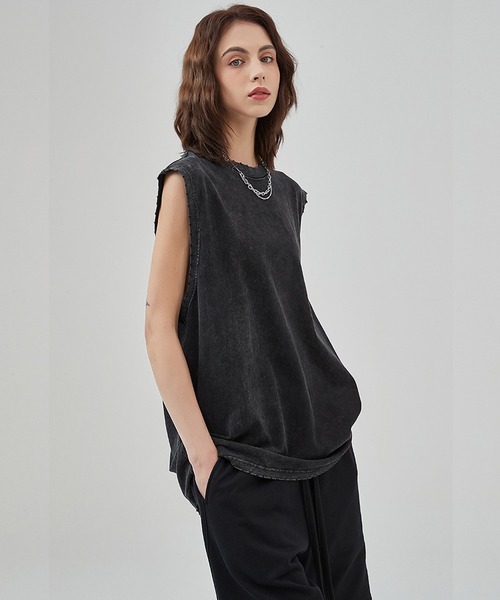 「WESTSEA」 ノースリーブトップス M ブラック メンズ_画像2