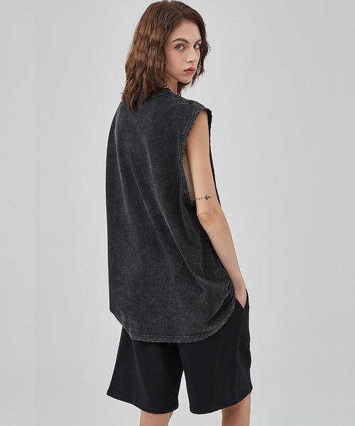 「WESTSEA」 ノースリーブトップス M ブラック メンズ_画像4