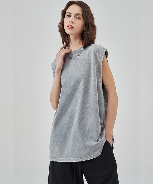 「WESTSEA」 ノースリーブトップス M ブラック メンズ_画像6