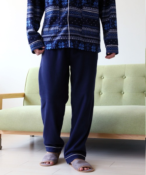 パジャマ 前開き 襟付き HIGHQUALITY FLEECE 暖か軽量 ハイクォリティ フリース 上下 セットアップ ルームウエア メンズ レディー | ARCADE | 07