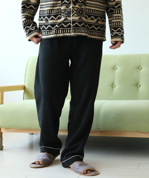 パジャマ 前開き 襟付き HIGHQUALITY FLEECE 暖か軽量 ハイクォリティ フリース 上下 セットアップ ルームウエア メンズ レディー | ARCADE | 16