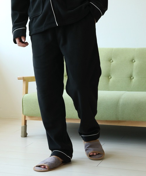 パジャマ 前開き 襟付き HIGHQUALITY FLEECE 暖か軽量 ハイクォリティ フリース 上下 セットアップ ルームウエア メンズ レディー | ARCADE | 22