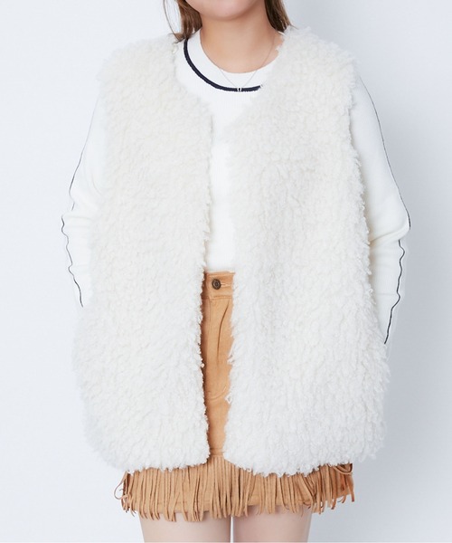 ベスト ジレ 「プードルファー風×もこもこ質感」レディース ファー