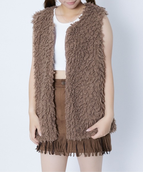 ベスト ジレ 「プードルファー風×もこもこ質感」レディース ファー