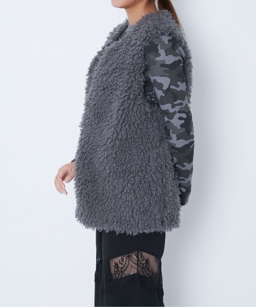 ベスト ジレ 「プードルファー風×もこもこ質感」レディース ファー