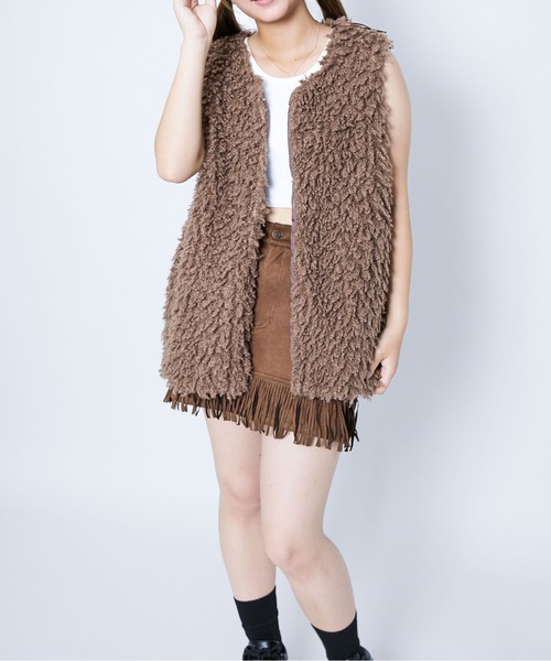 ベスト ジレ 「プードルファー風×もこもこ質感」レディース ファー