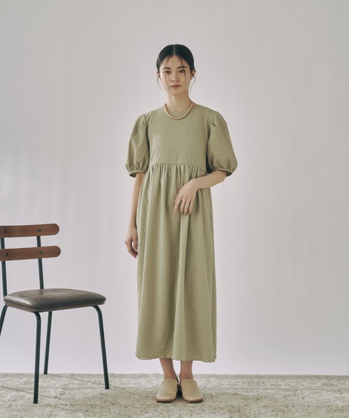 「moi tytto」 半袖ワンピース FREE ベージュ レディース_画像6