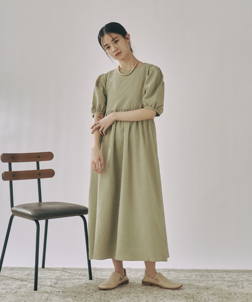 「moi tytto」 半袖ワンピース FREE ベージュ レディース_画像7