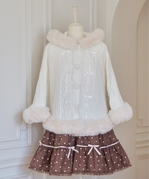 mellfy memory メルメモ ホイップcreamニットポンチョ ホワイト mellfy memory（メルフィーメモリー） ポンチョ Fluffy Meringue