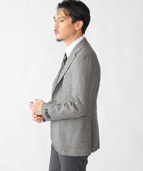 ジャケット テーラードジャケット SHIPS: Lanificio di pray ハウンドトゥース ジャケット メンズの画像