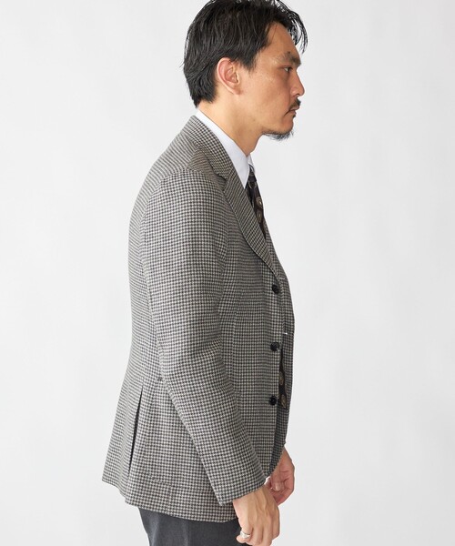 ジャケット テーラードジャケット SHIPS: Lanificio di pray ハウンドトゥース ジャケット メンズの画像