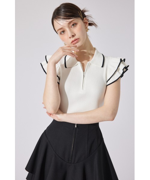 「rienda」 ノースリーブニット FREE ホワイト レディース_画像3