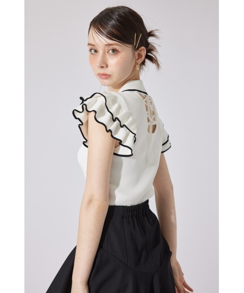 「rienda」 ノースリーブニット FREE ホワイト レディース_画像4