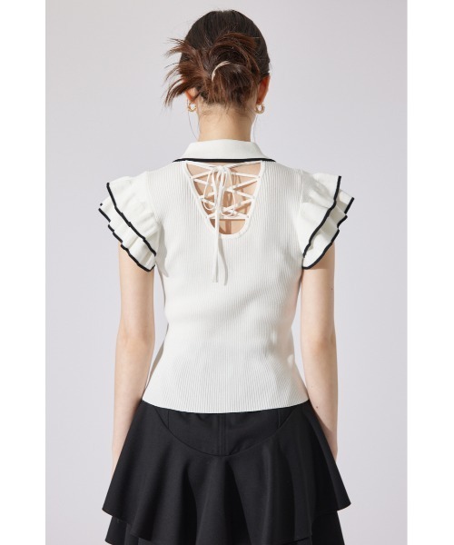 「rienda」 ノースリーブニット FREE ホワイト レディース_画像9