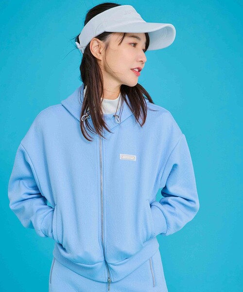 JUN&ROPE'（ジュンアンドロペ） パーカー ロゴキルト風ジャガード