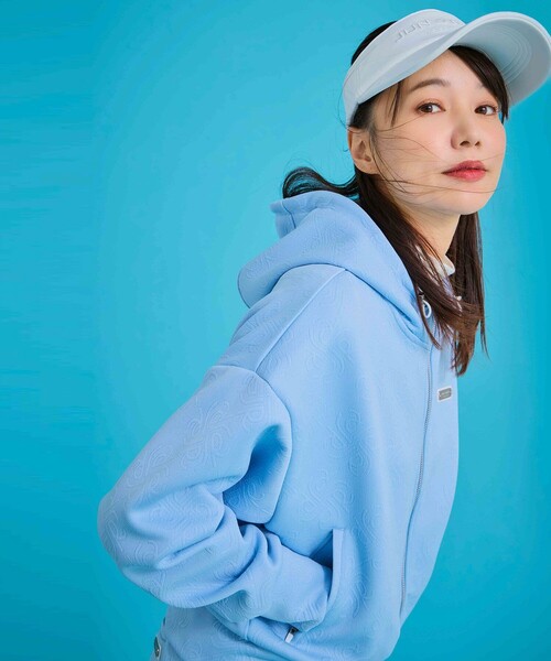 JUN&ROPE'（ジュンアンドロペ） パーカー ロゴキルト風ジャガード