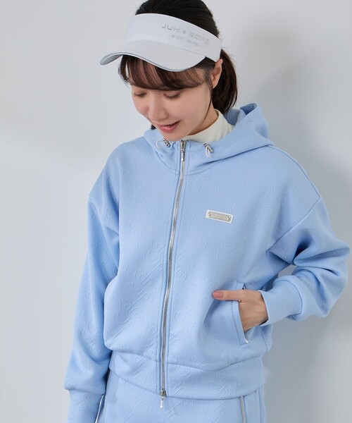 JUN&ROPE'（ジュンアンドロペ） パーカー ロゴキルト風ジャガード