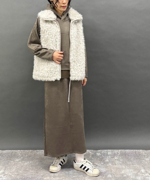 NICOLE white（ニコルホワイト） ベスト ジレ ファーベスト レディース