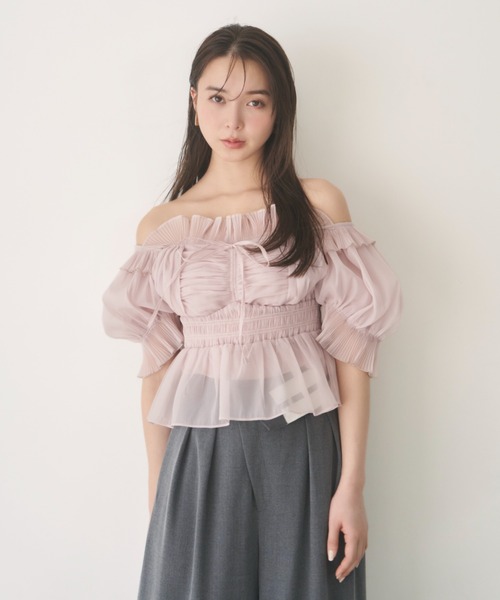 「SNIDEL」 半袖ブラウス ONE SIZE ブラック レディースの画像