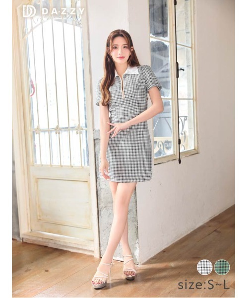 「DAZZY」 シャツワンピース S グリーン レディース_画像4