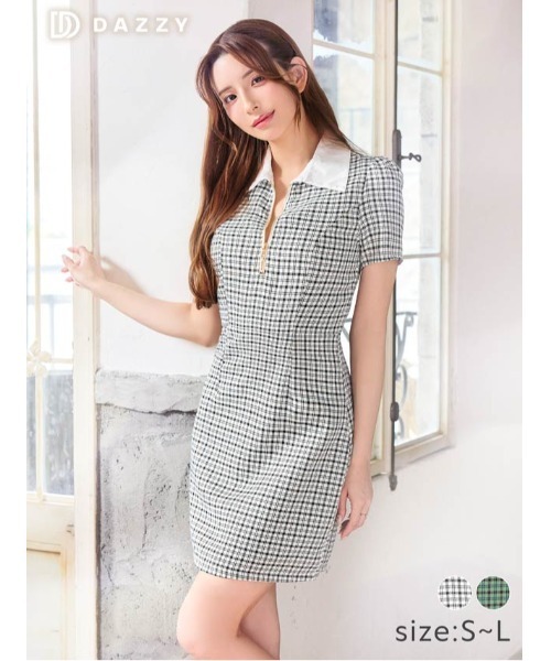 「DAZZY」 シャツワンピース S グリーン レディース_画像5