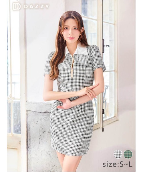 「DAZZY」 シャツワンピース S グリーン レディース_画像6