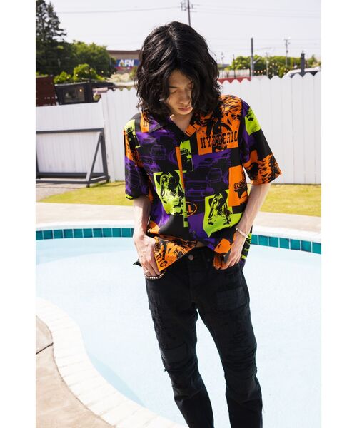 「HYSTERIC GLAMOUR」 半袖シャツ X-LARGE オレンジ メンズの画像