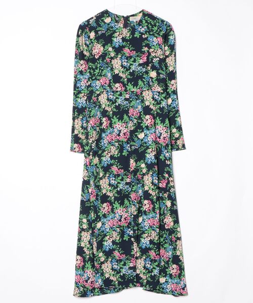 IENA（イエナ） 花柄長袖ワンピース FREE ネイビー レディース