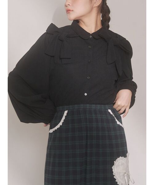 merry jenny（メリージェニー） ブラウス シャツ double ribbon blouse