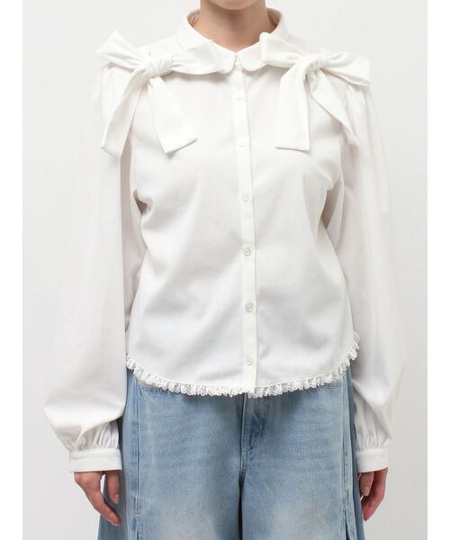 merry jenny（メリージェニー） ブラウス シャツ double ribbon blouse 