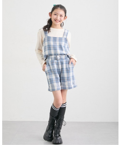 トレーナー 「セットアップ可能」2点セット（チェック柄ビスチェ＋