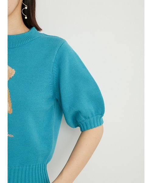 「LILY BROWN」 半袖ニット ONE SIZE シルバー レディース_画像3