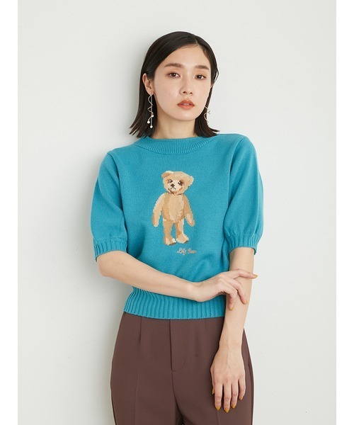 「LILY BROWN」 半袖ニット ONE SIZE シルバー レディース_画像8