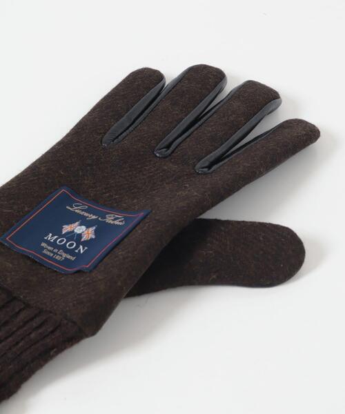 【NAVY】MOONツイードレザーグローブ URBAN RESEARCH DOORS（アーバンリサーチドアーズ） 手袋 MOONツイード