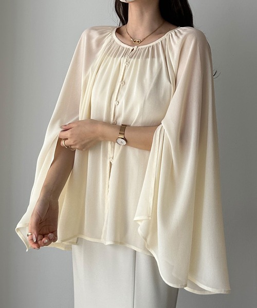 「Louere」 長袖ブラウス SMALL アイボリー レディース_画像7