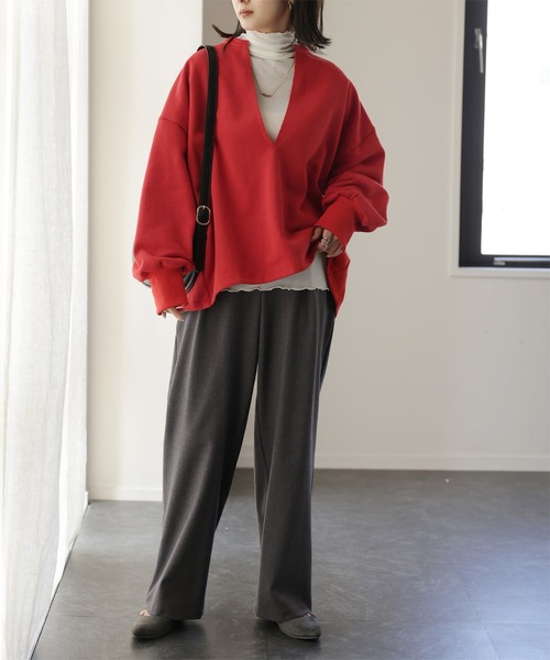 「HUG.U」 スウェットカットソー FREE ブラック レディース_画像3