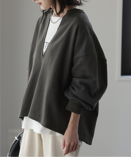 「HUG.U」 スウェットカットソー FREE ブラック レディース_画像7