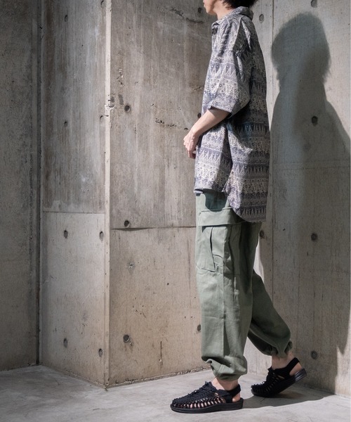 「JOHN'S CLOSET」 半袖シャツ MEDIUM カーキ メンズ_画像9