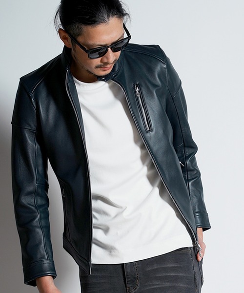 「RATTLE TRAP」 レザーブルゾン L ブラック メンズ_画像2