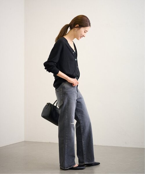 FRAMeWORK 黒 襟付きカーディガン Fサイズ フレームワーク FRAMeWORK ≪追加予約≫メタルボタン衿付き